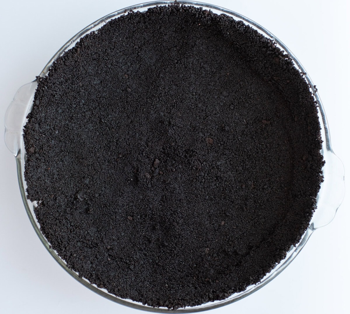 chocolate graham cracker crust in pie plate