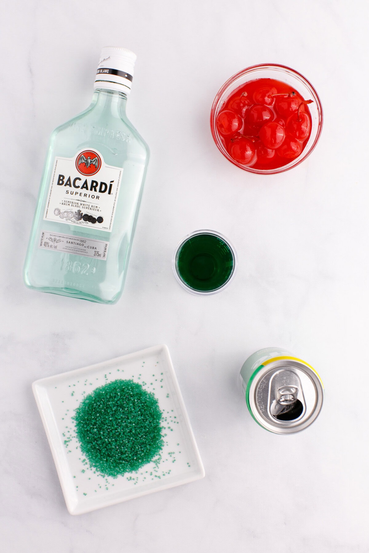 ingredients for Grinch Cocktail
