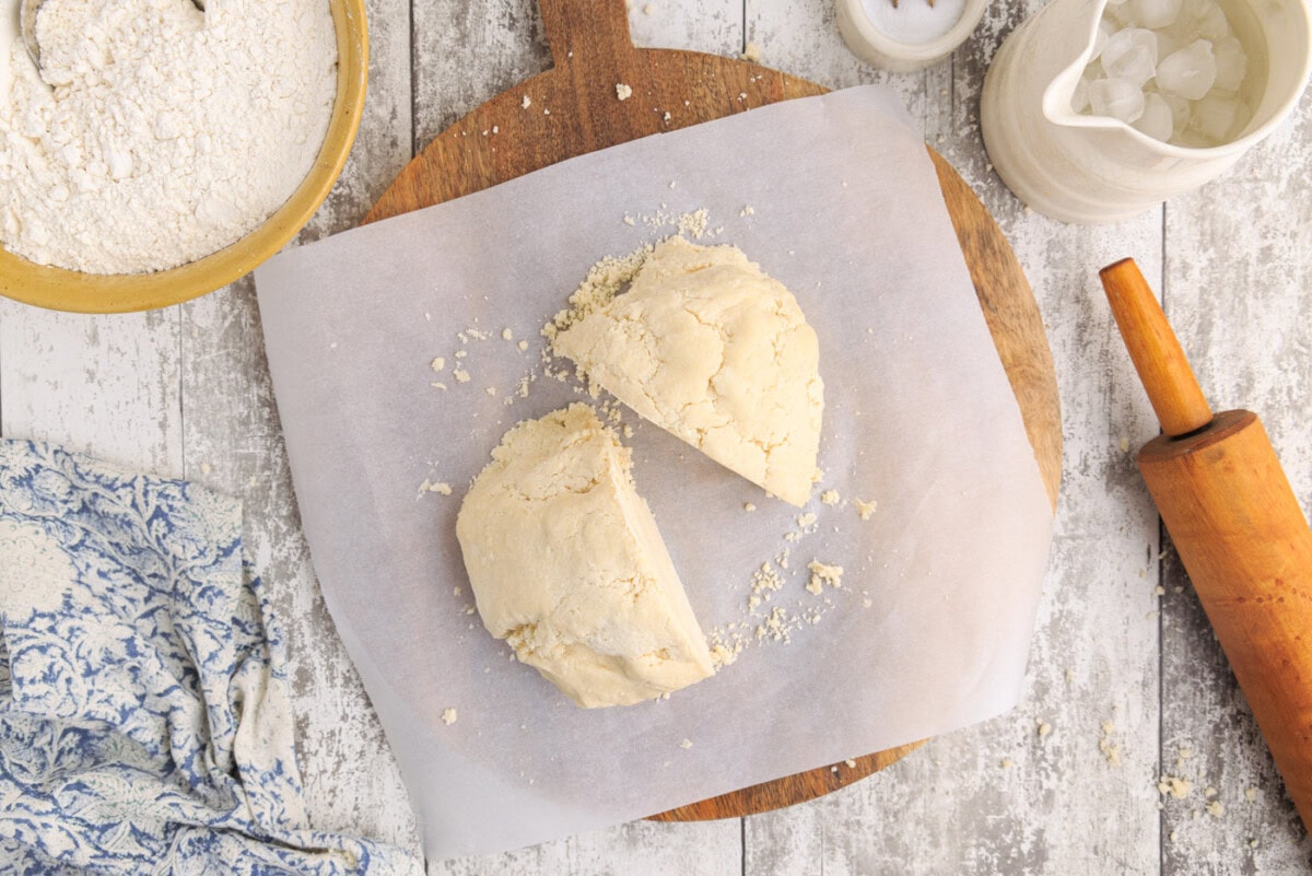 dough ball cut in half