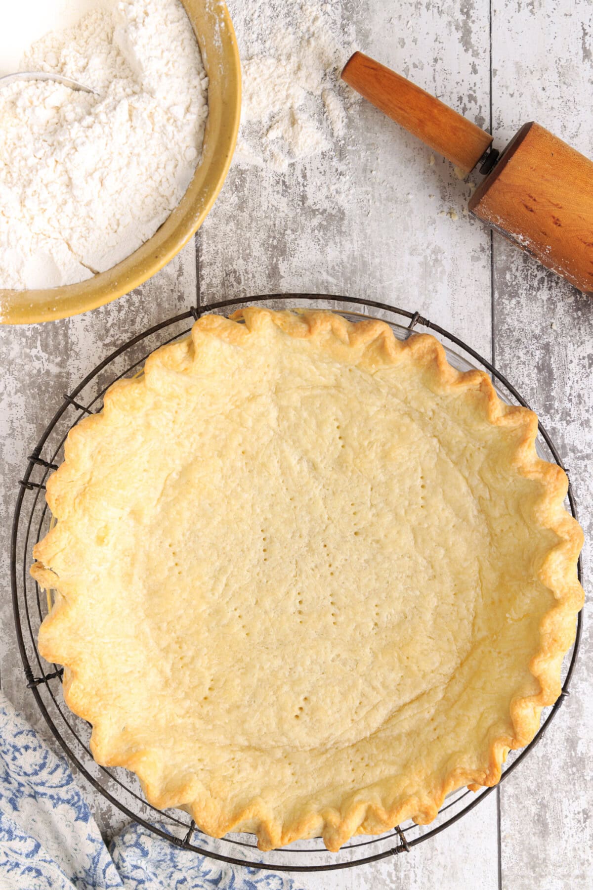 a baked pie crust