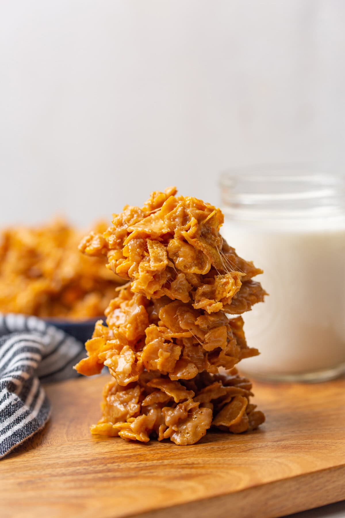 stack of No Bake Cornflake Cookies