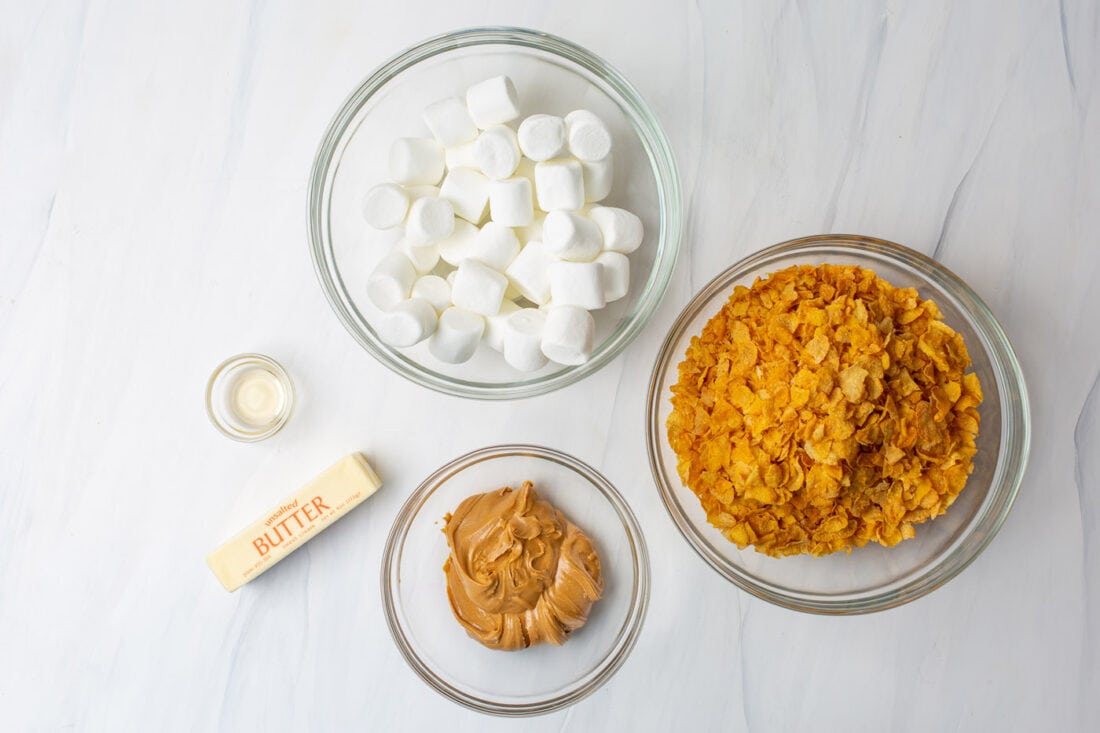 ingredients for No Bake Cornflake Cookies