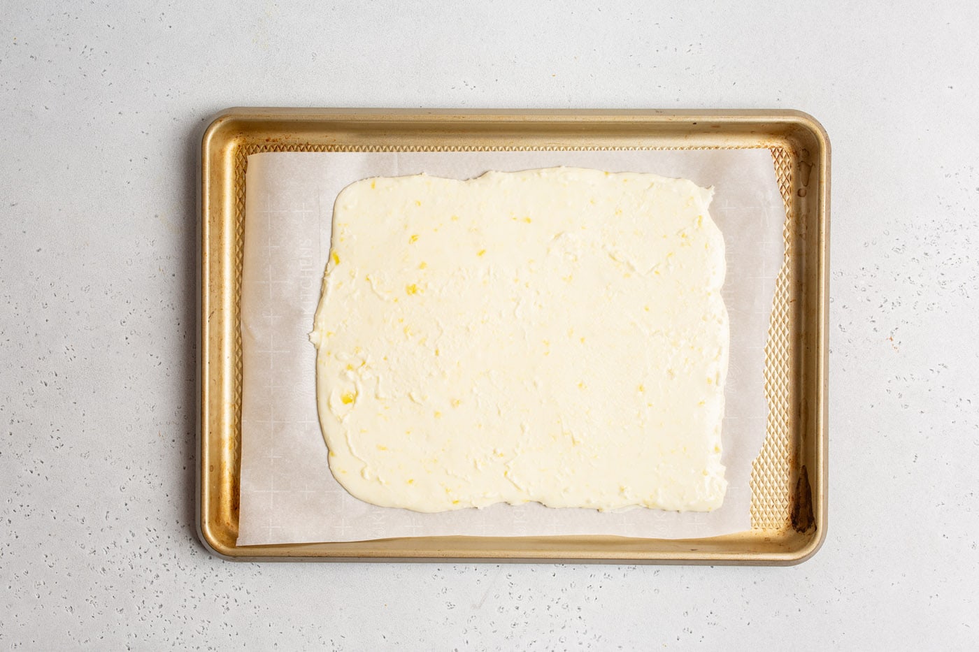 potato dough on a baking sheet