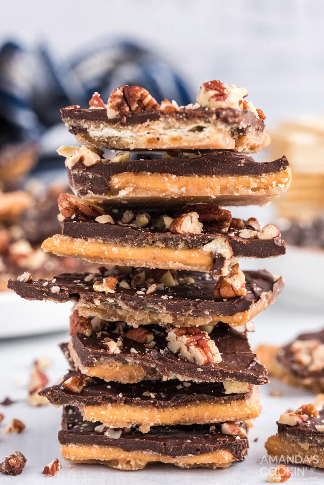 stack of Saltine Toffee