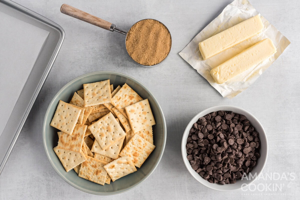ingredients for Saltine Toffee