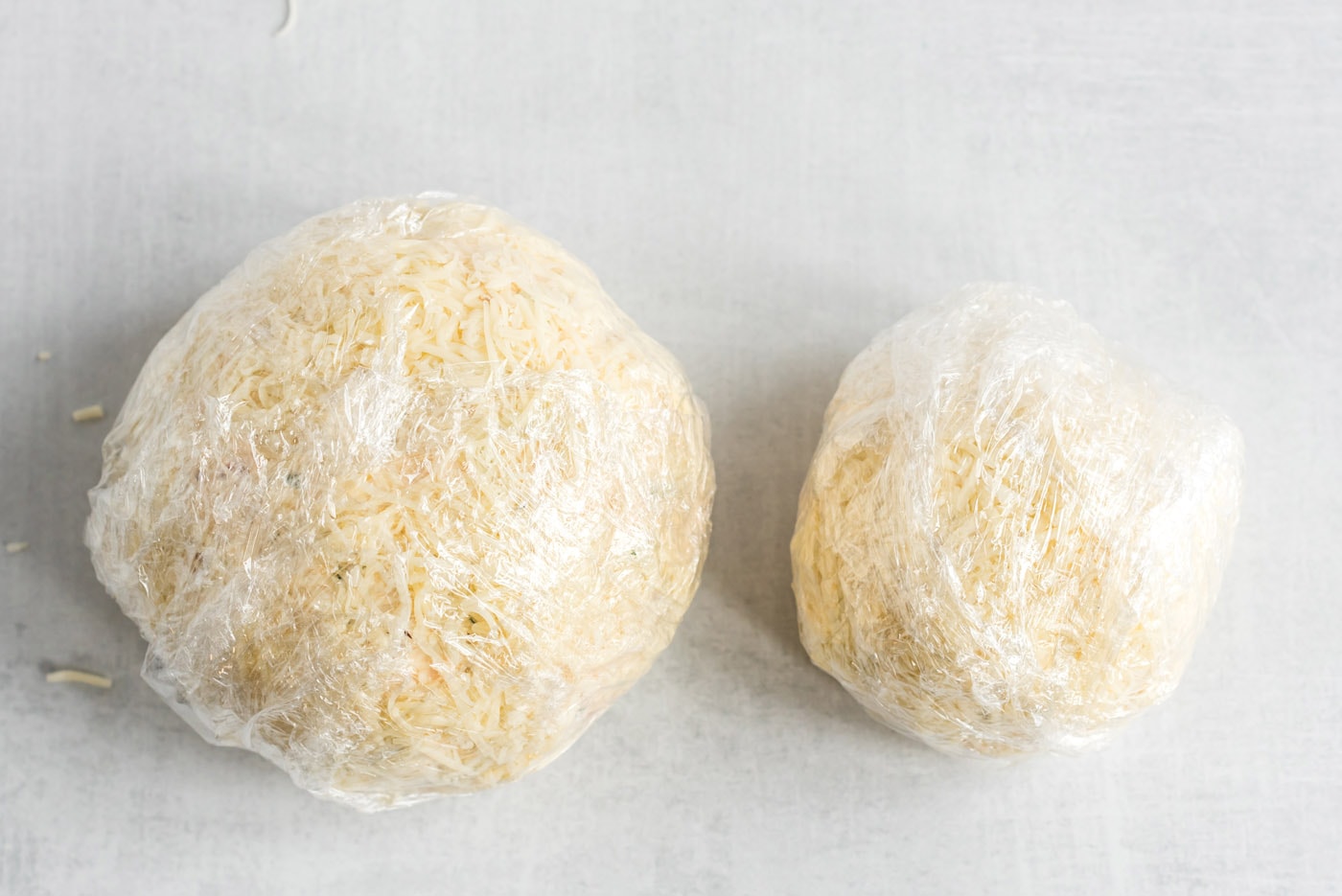 plastic wrapped cheese balls
