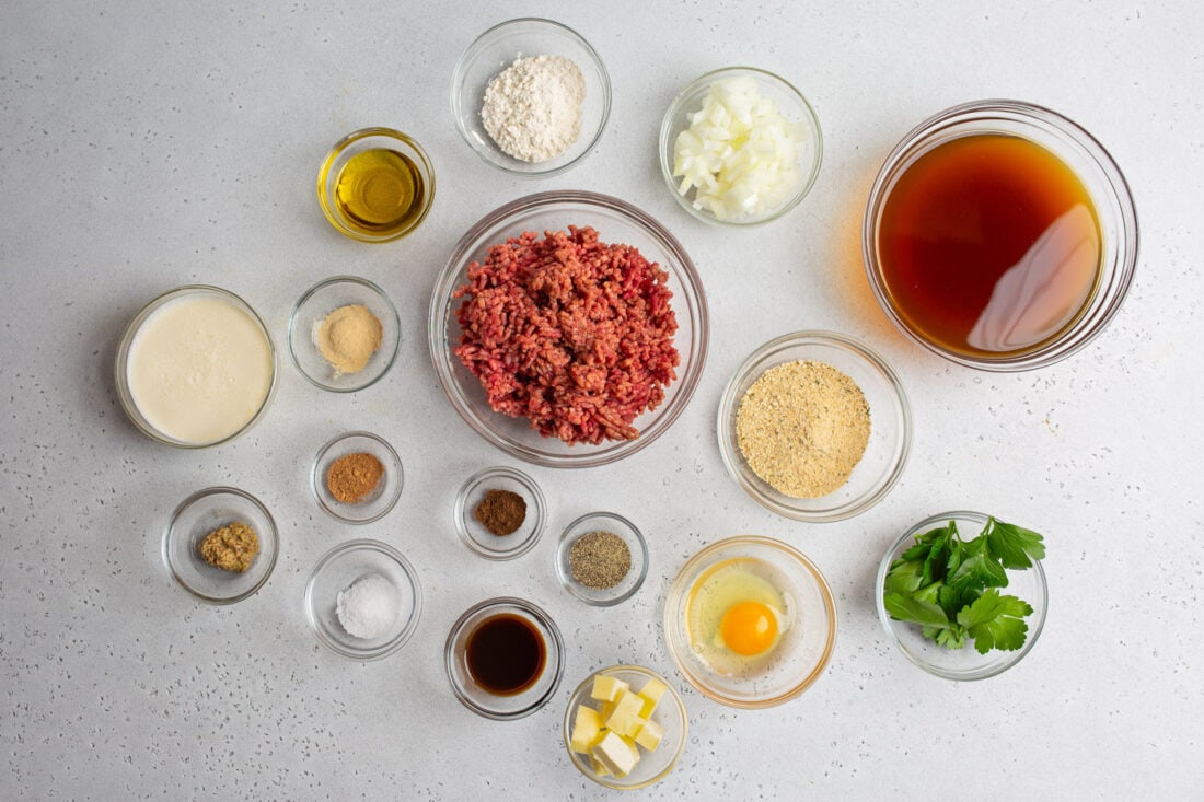 ingredients for Swedish Meatballs