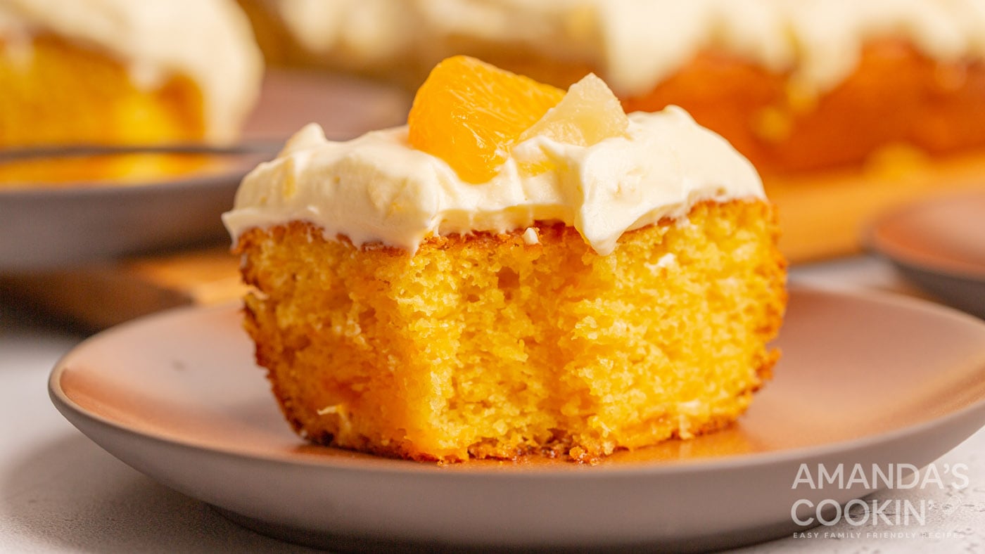 This orange pineapple cake is so refreshing with its light and airy whipped pineapple frosting and s