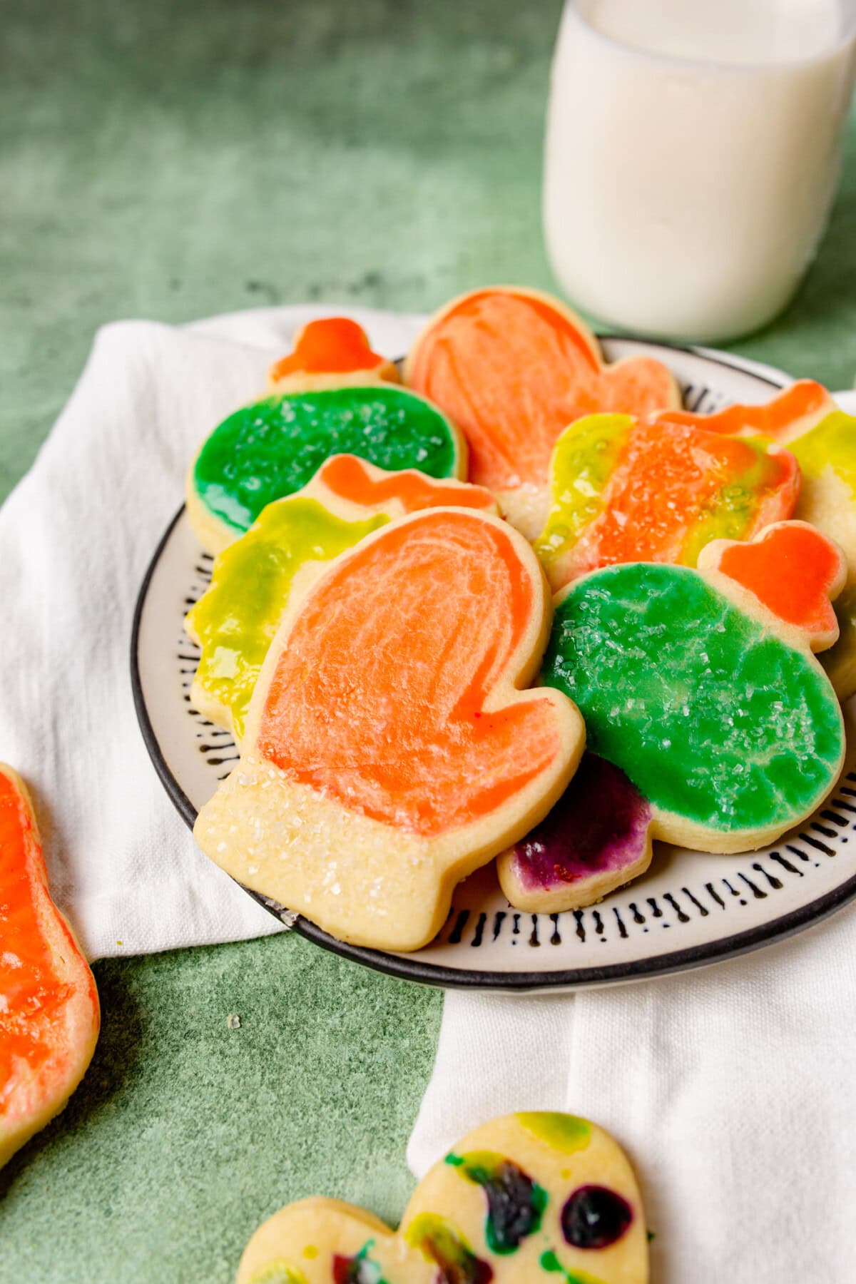 paintbrush cookies on a plate