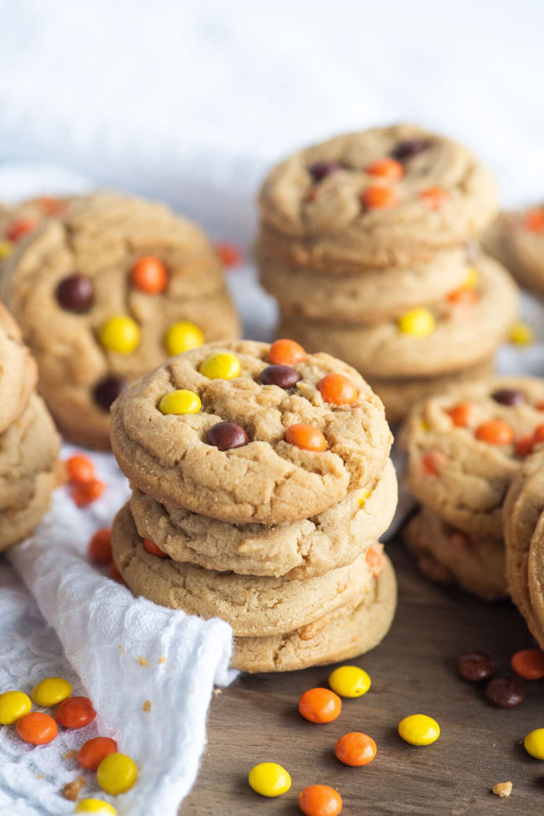 stack of Reeses Pieces Cookies