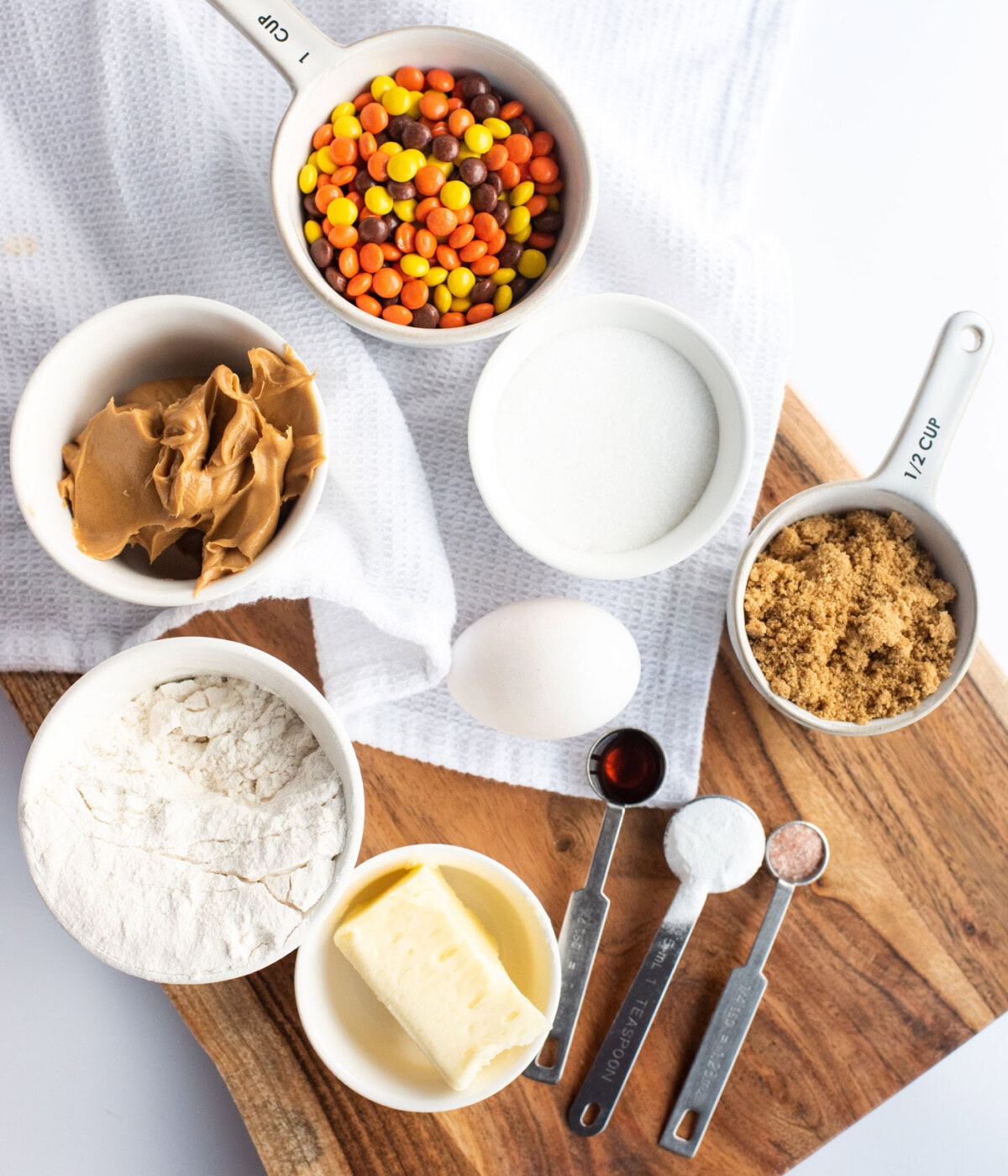 ingredients for Reeses Pieces Cookies