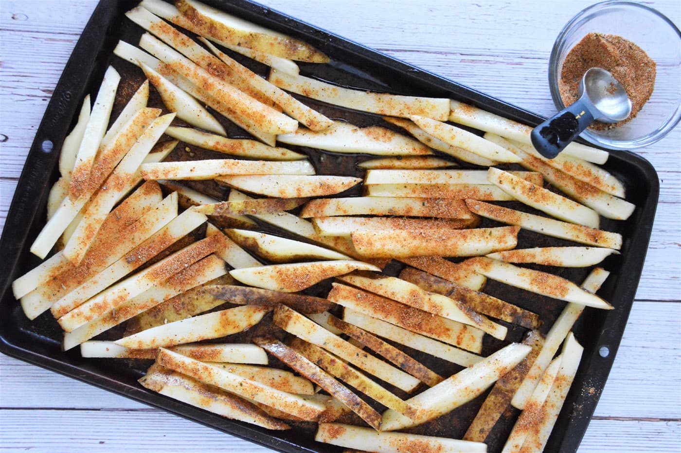 Baked French Fries on a tray