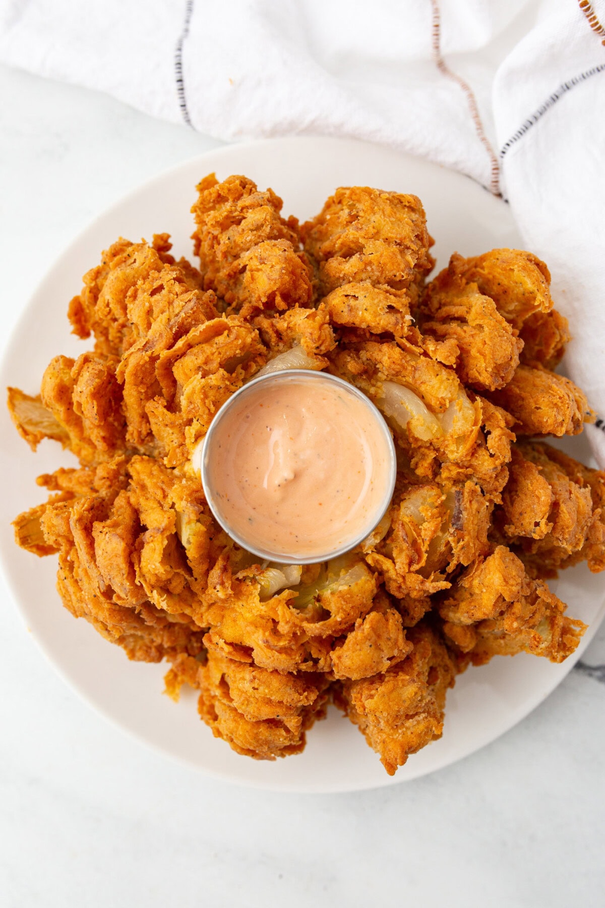 overhead view of Blooming Onion