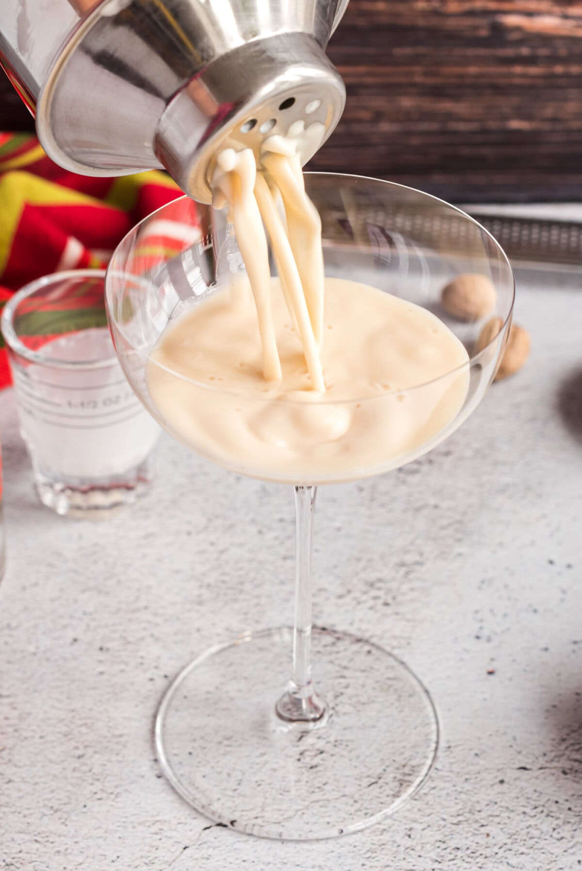 straining a Brandy Alexander