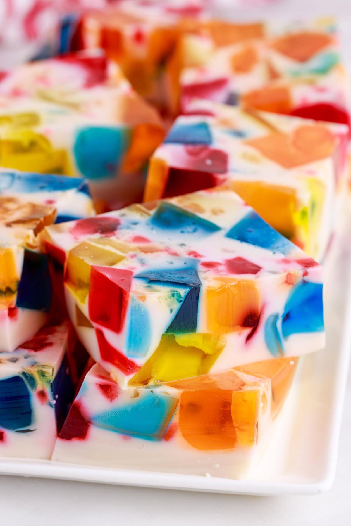 broken glass jello on a platter
