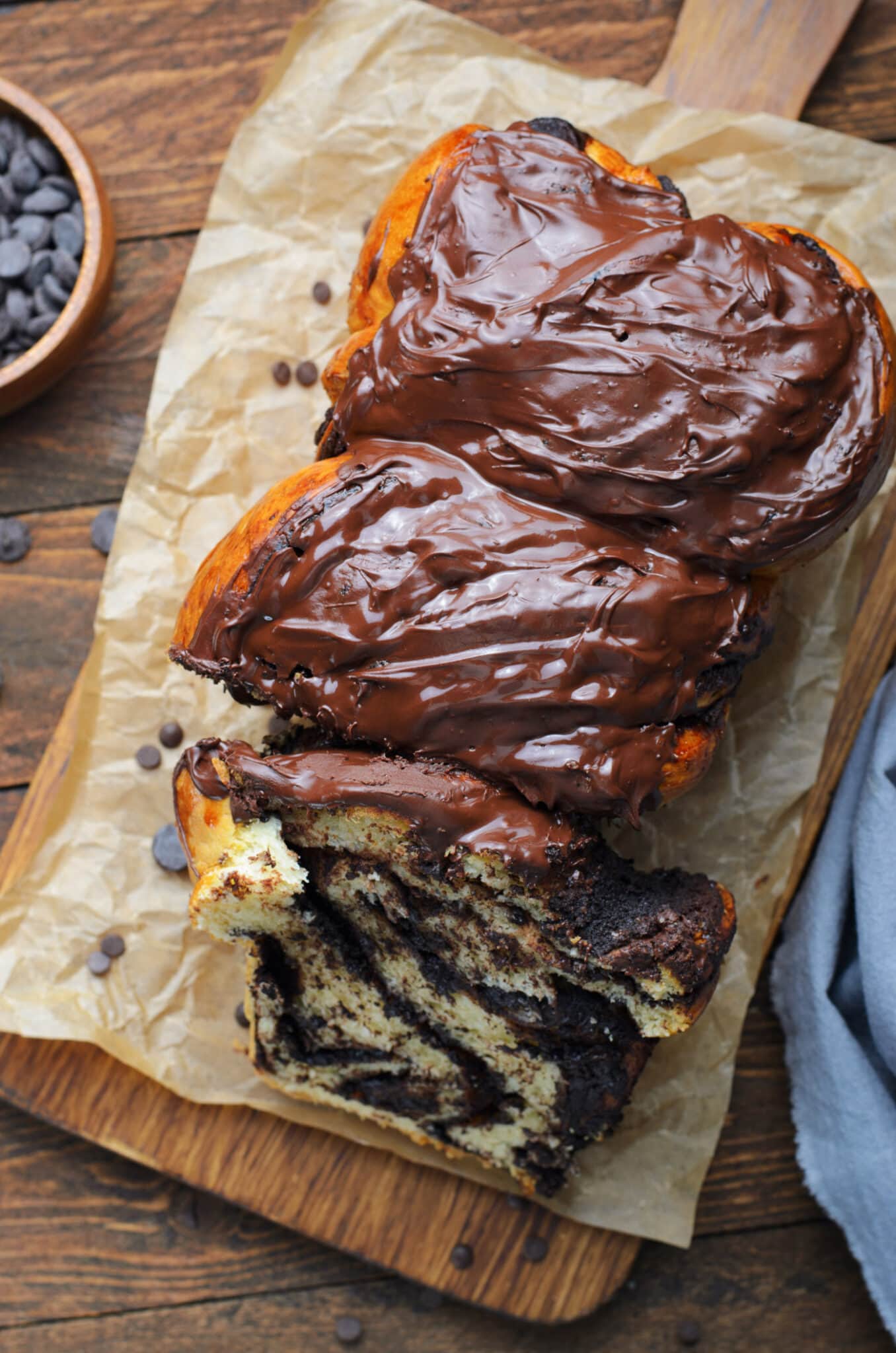 overhead photo of Chocolate Babka