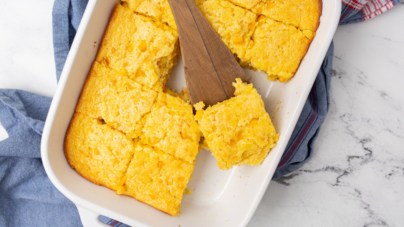 This corn casserole is sweet like cornbread, but savory thanks to the delicious buttery taste. It's 