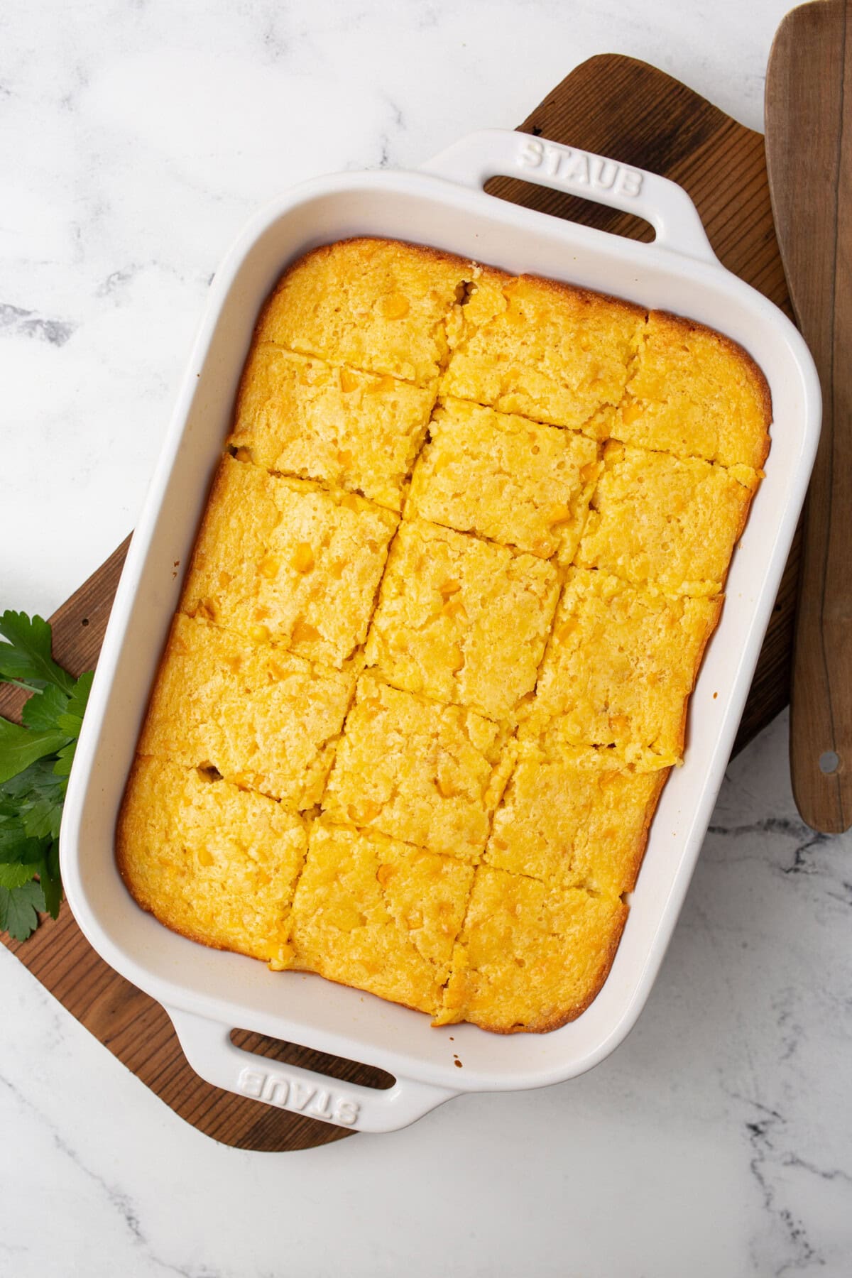 pan of corn casserole