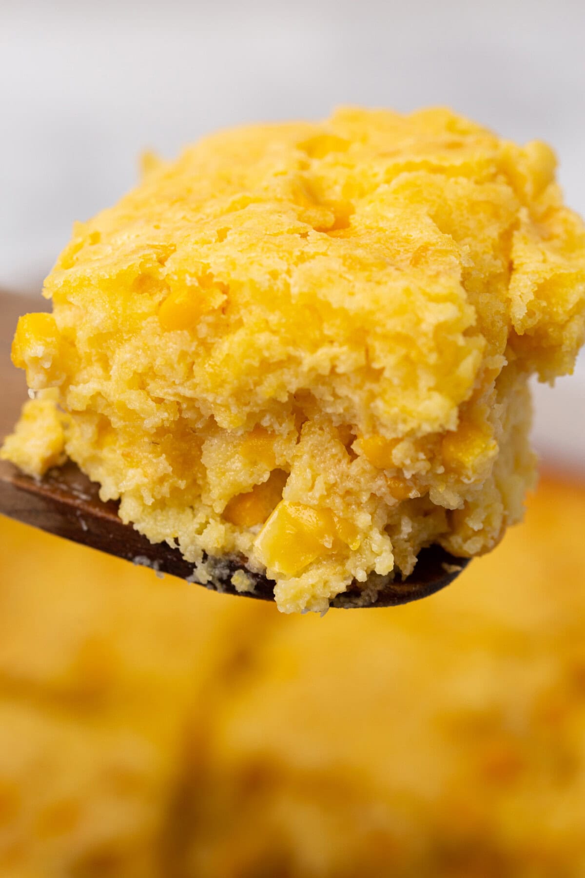 spoon of corn casserole
