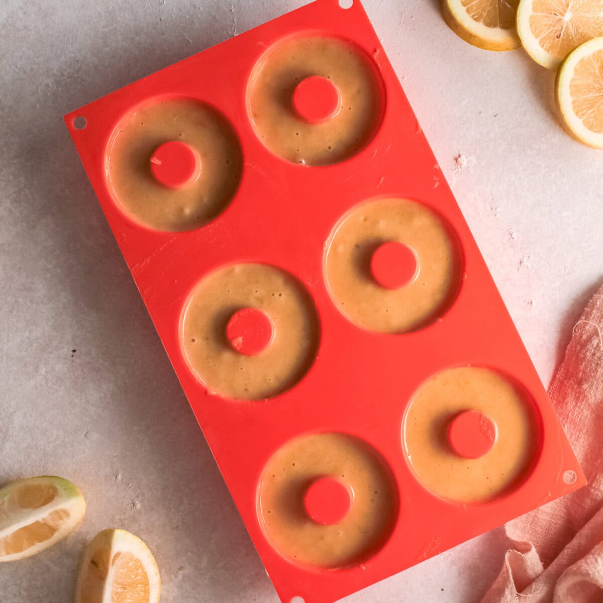 donuts in a silicone donut pan