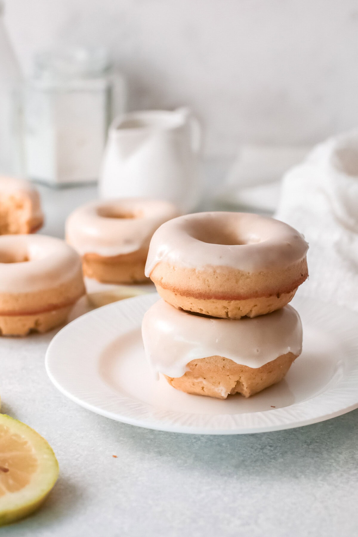 Lemon Baked Donuts on a plate