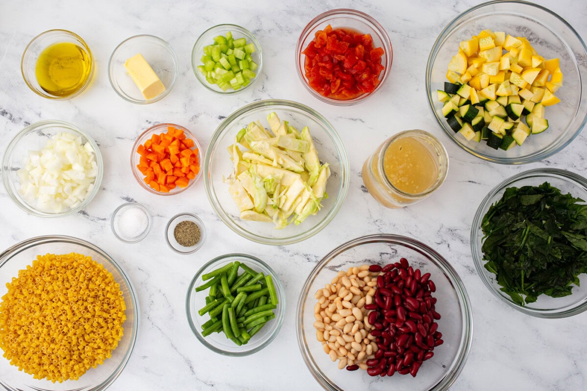 ingredients for Minestrone Soup