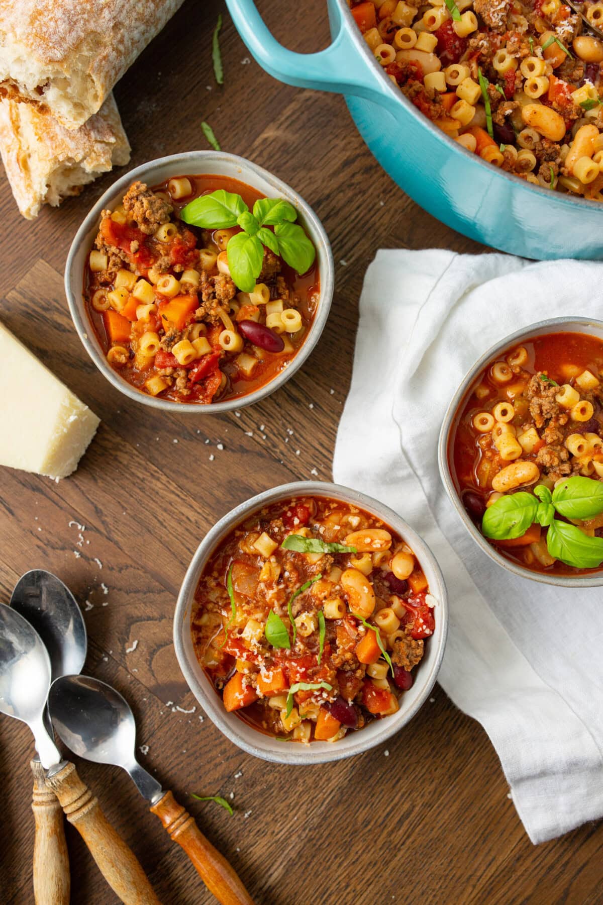 bowls of Pasta Fagioli