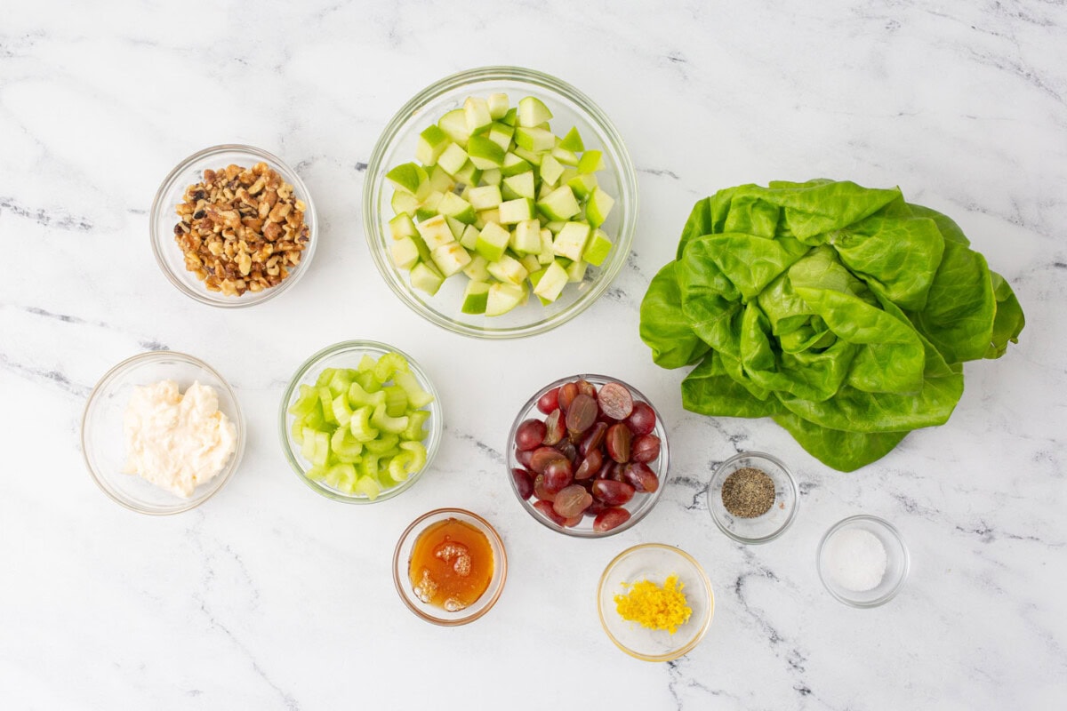ingredients for Waldorf Salad