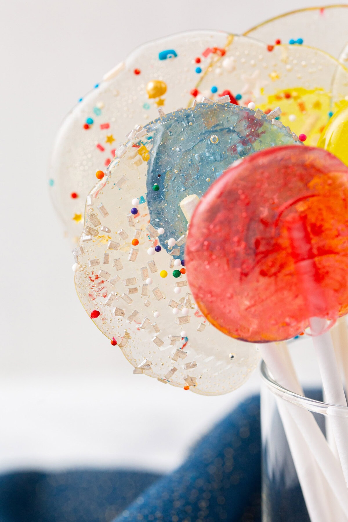 close up of Homemade Lollipops