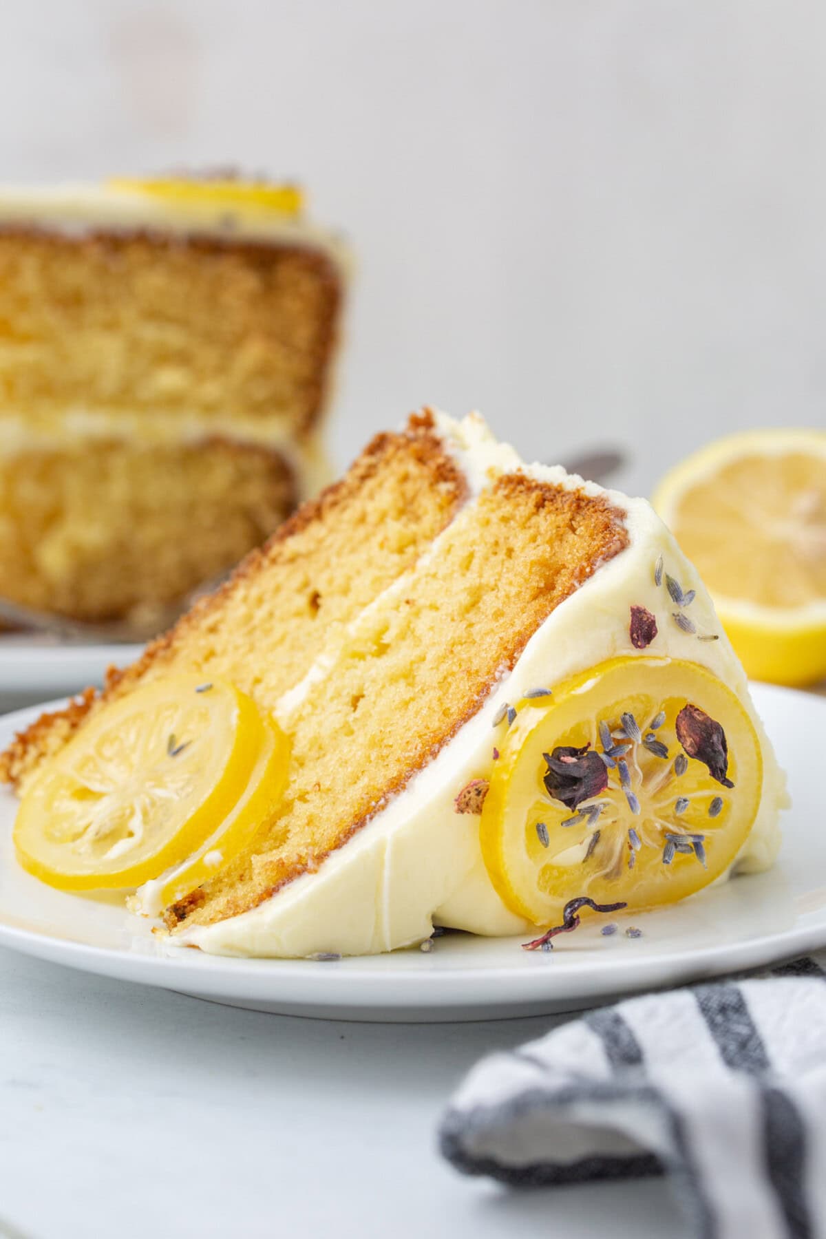 slice of lemon cake