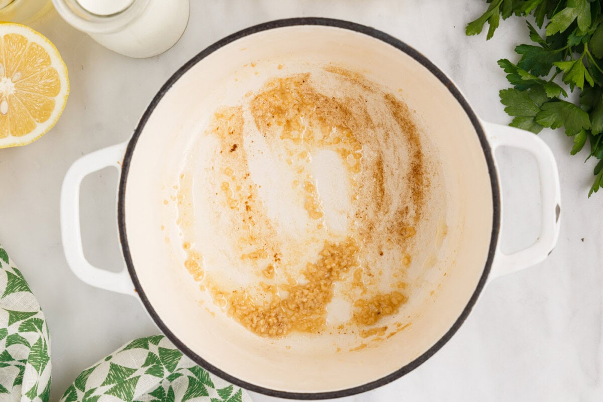 garlic and butter in a saucepan