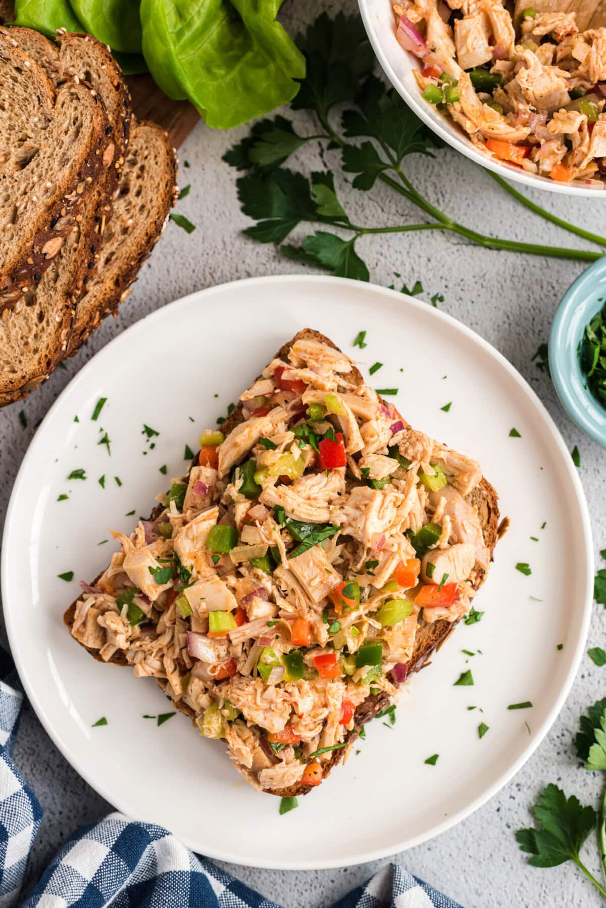 Cajun Chicken Salad on bread