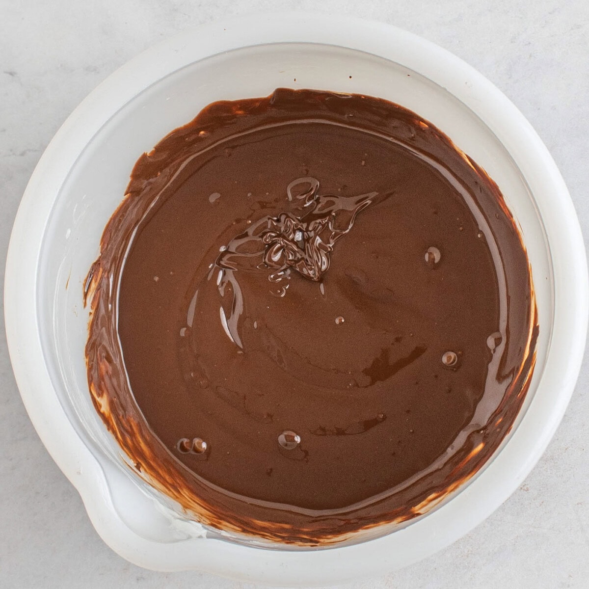 melted chocolate in a bowl