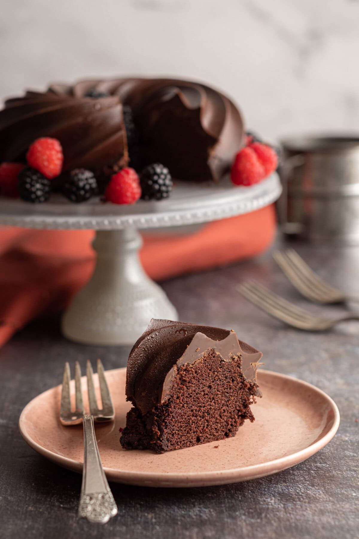 slice of Chocolate Pound Cake