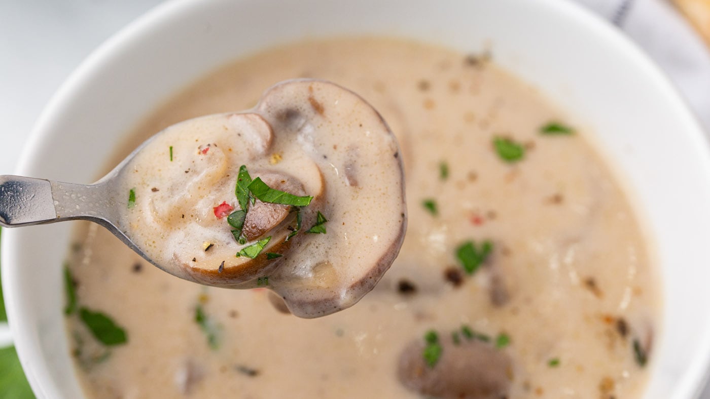There's nothing quite like a steamy comforting bowl of cream of mushroom soup when it's cold outside