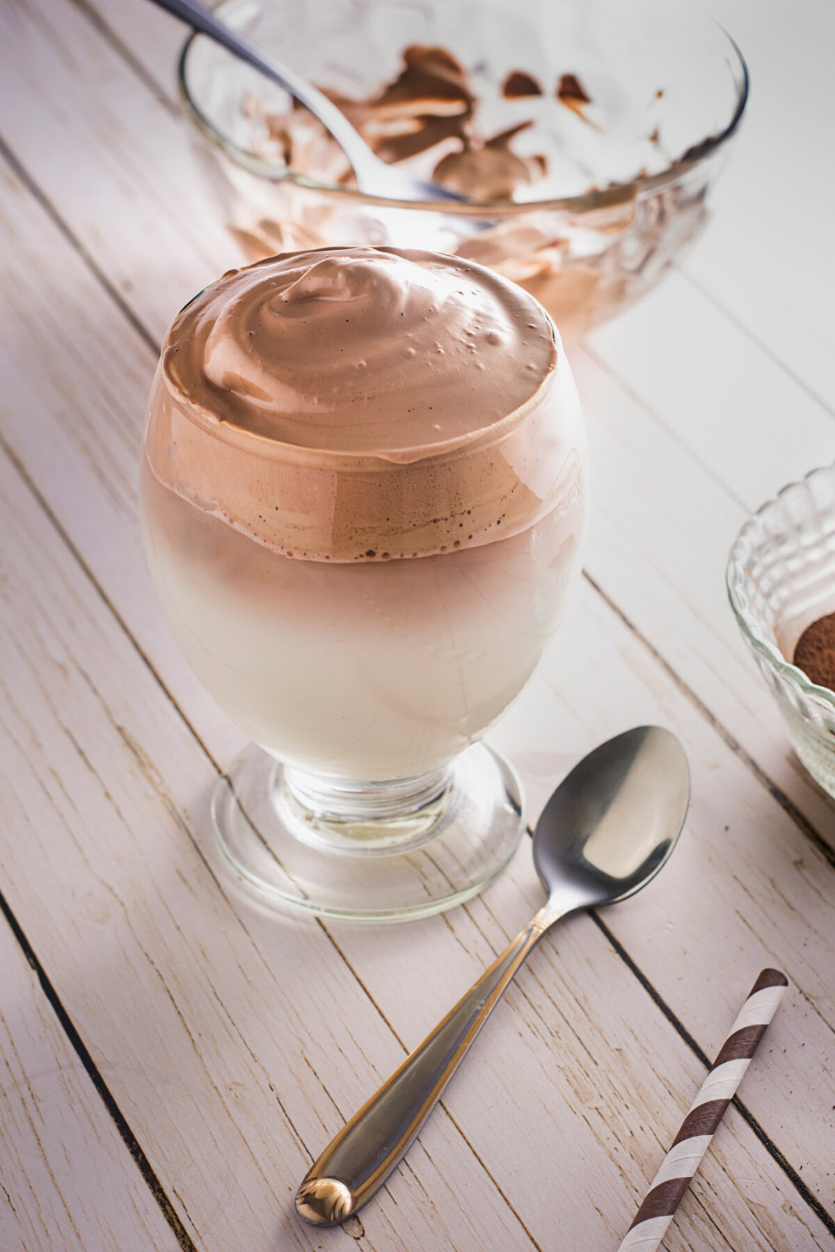 Dalgona Coffee with spoon