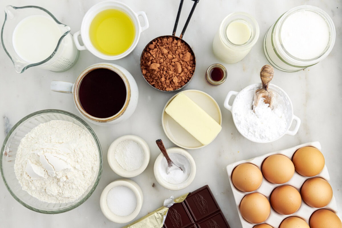 Ingredients for Double Chocolate Cupcakes