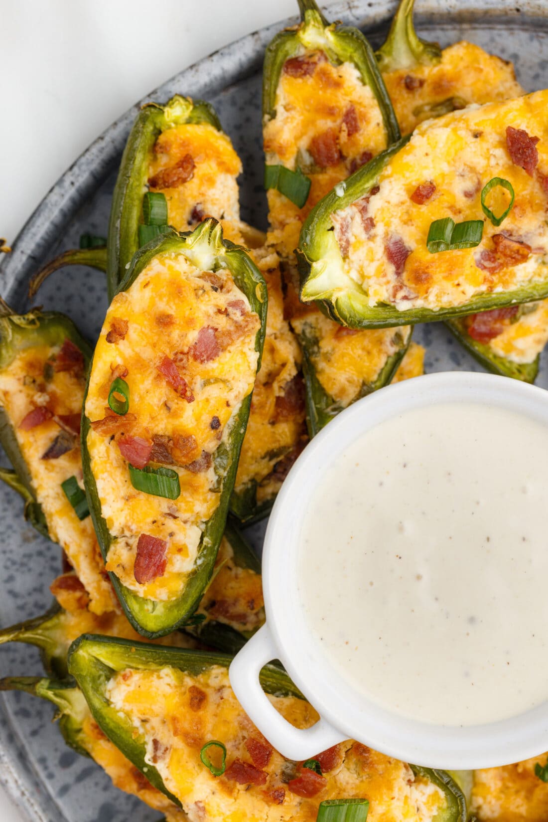 Jalapeno Poppers with a bowl of dip