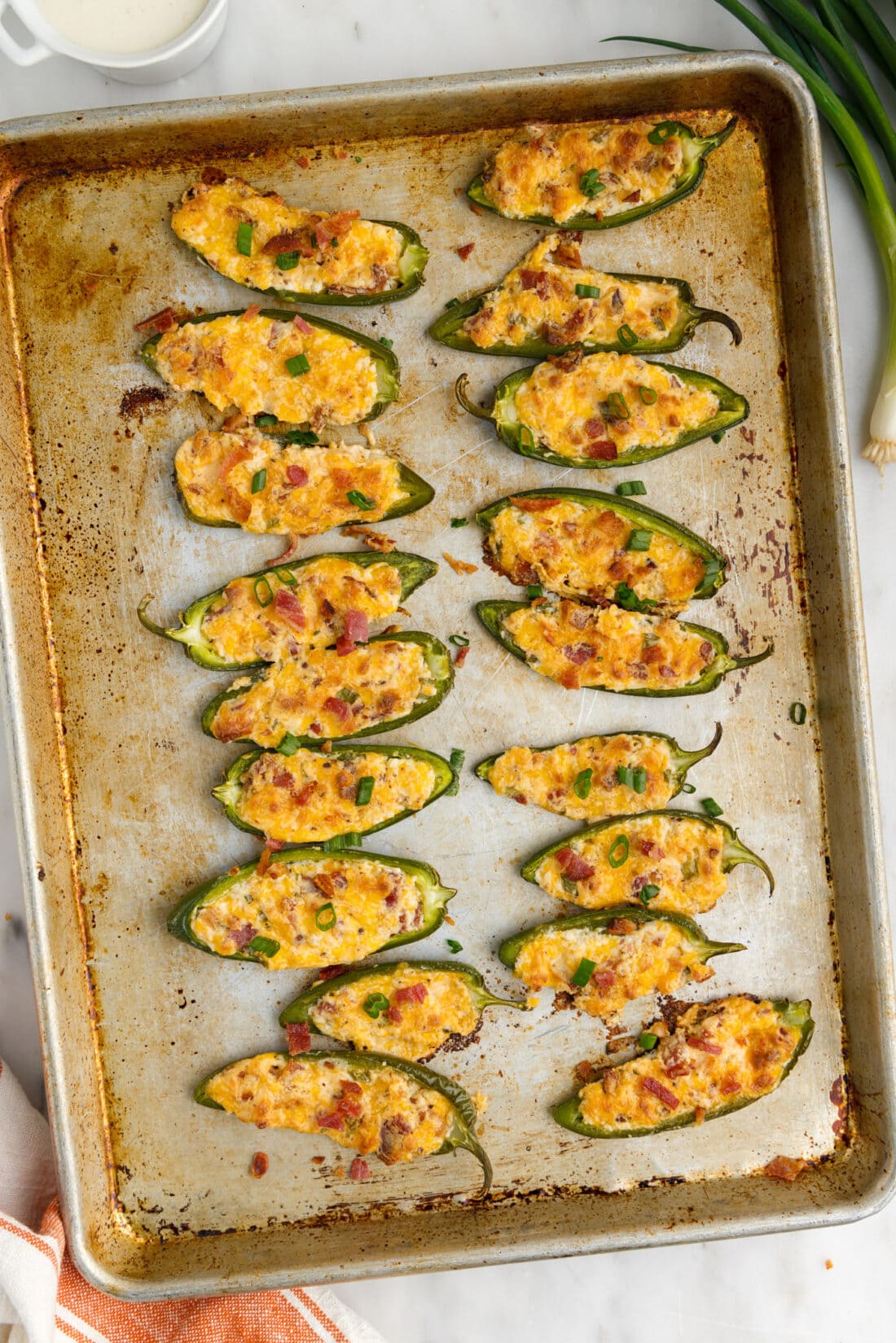 Jalapeno Poppers on a sheet pan
