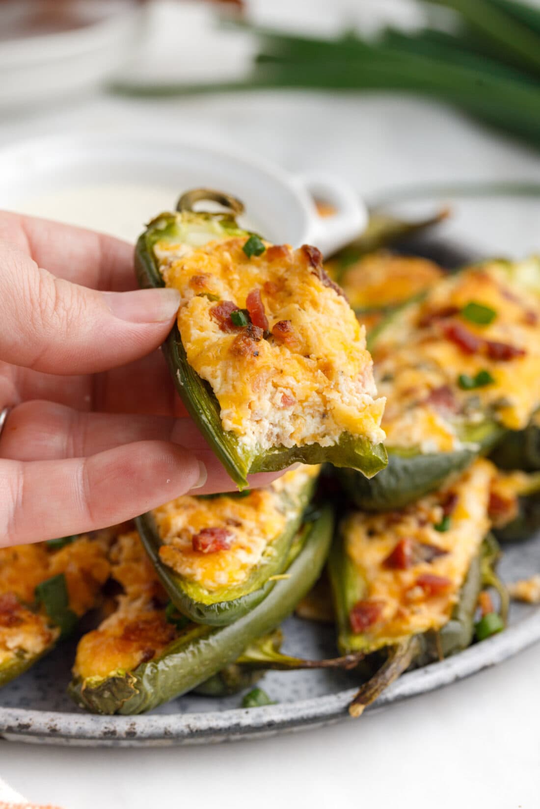 Jalapeno Popper with a bite out of it