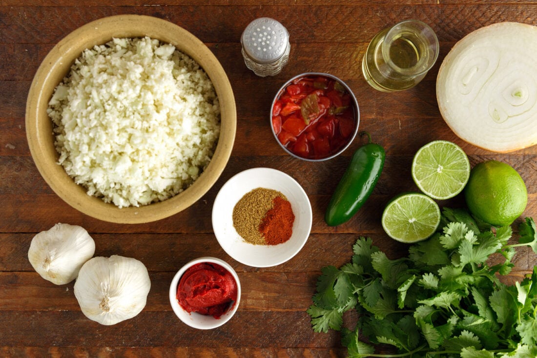 Mexican Cauliflower Rice ingredients