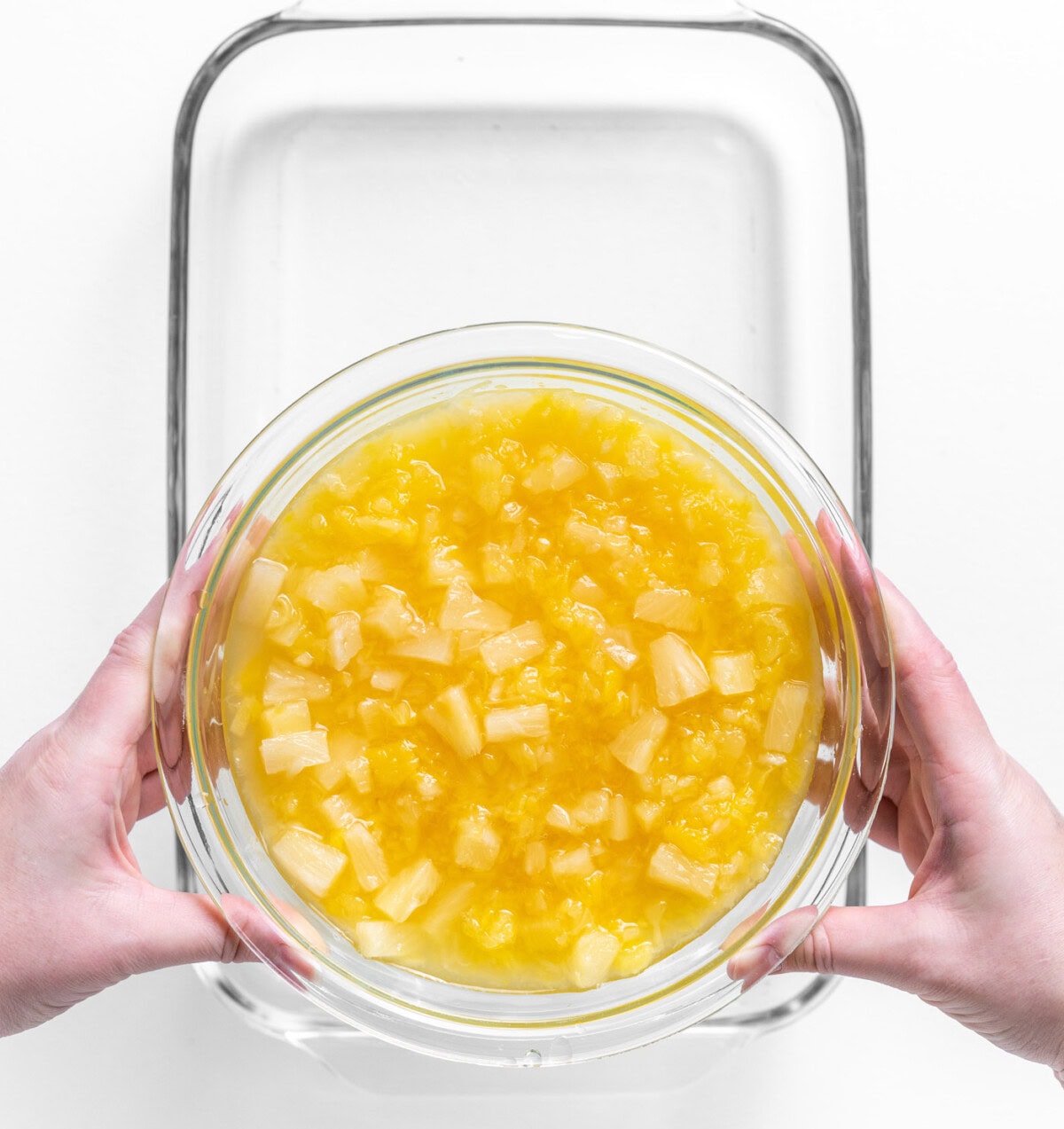 crushed pineapple in a bowl