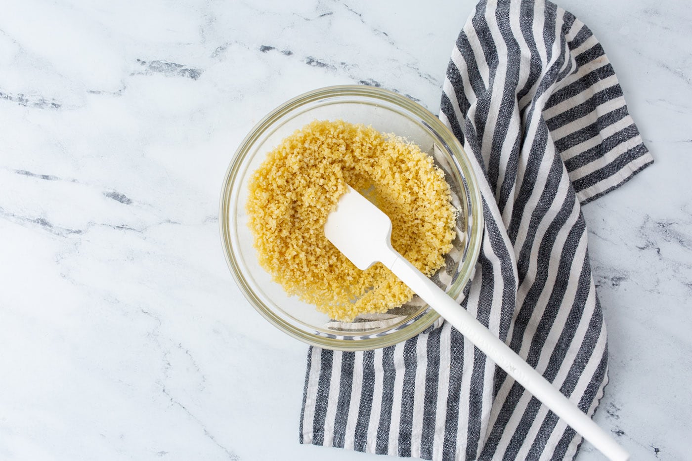 panko breadcrumbs mixed with butter in a bowl