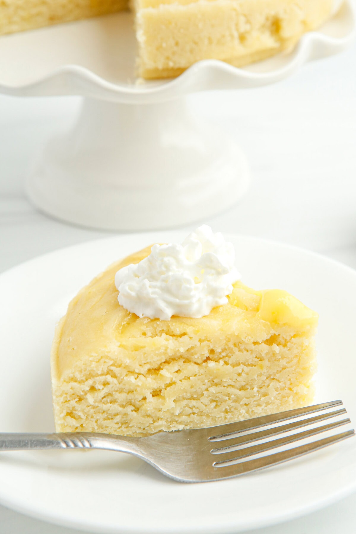 slice of Instant Pot Lemon Cake