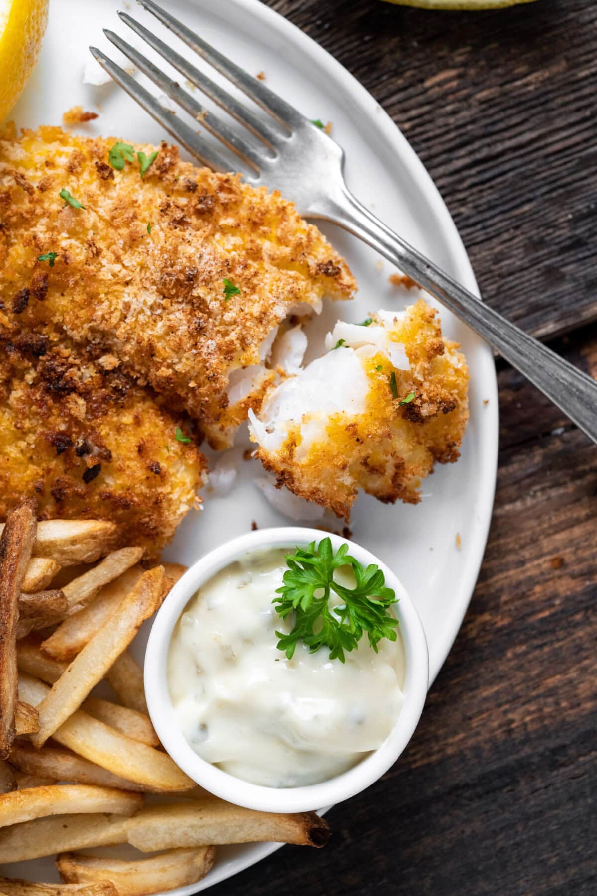 Air Fryer Fish on a plate