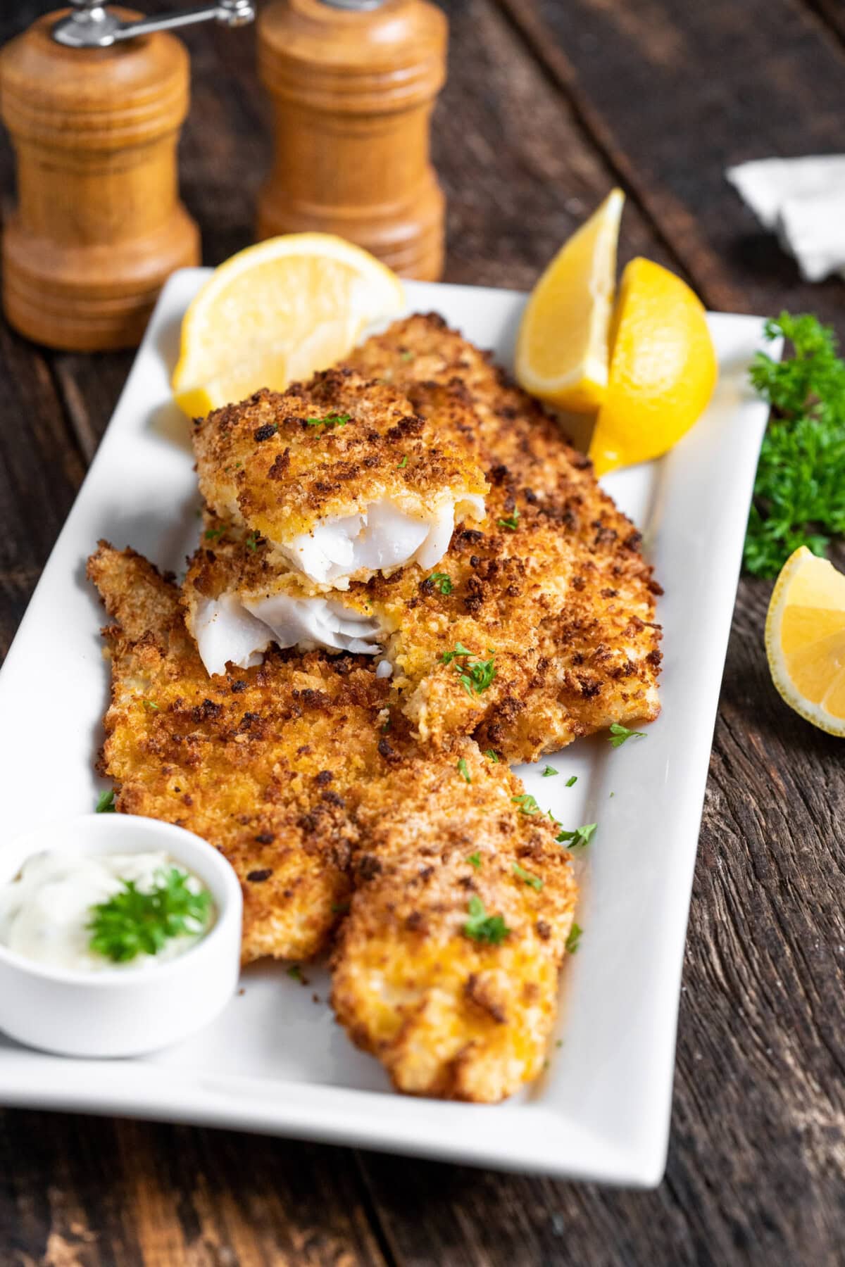 Air Fryer Fish on a platter