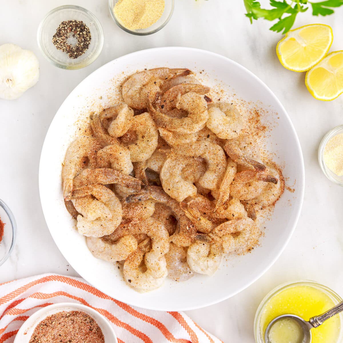 seasoned shrimp on a plate