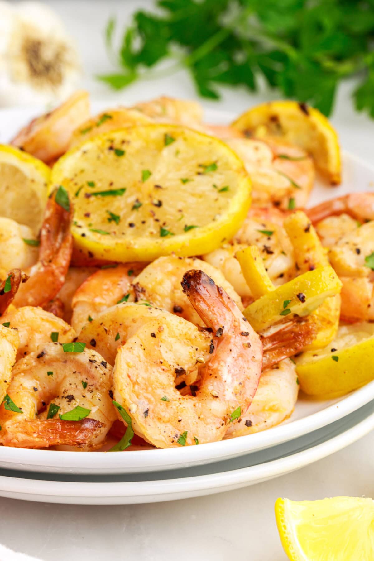 plate of Air Fryer Shrimp