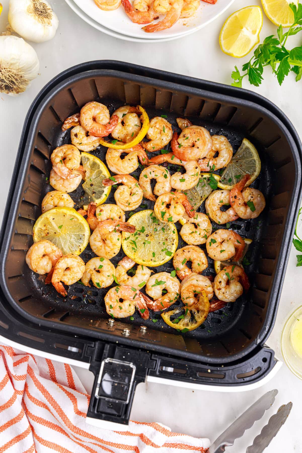 Air Fryer Shrimp in basket