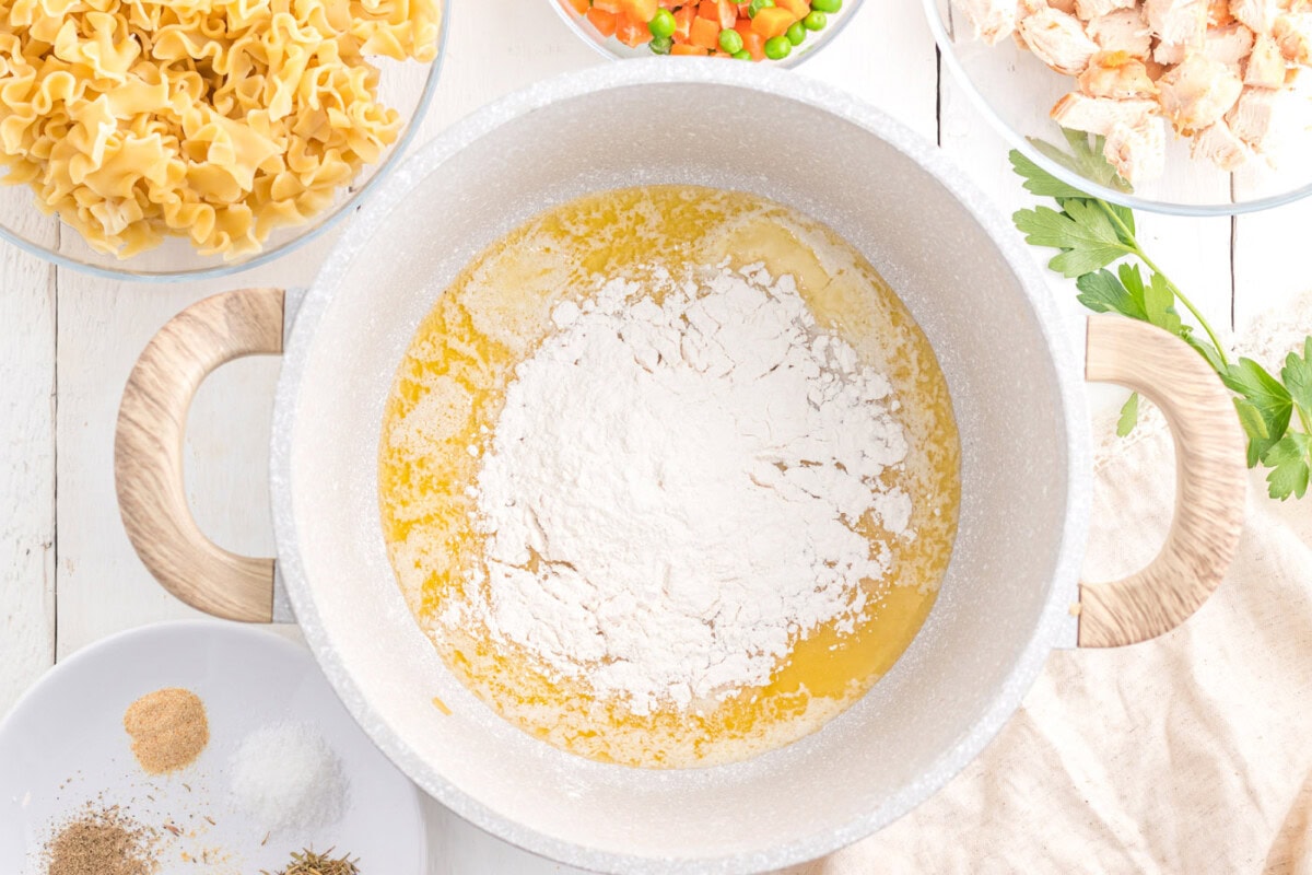 flour and butter in a bowl